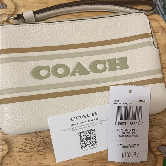 Coach Cream and Tan Wristlet - Picture 4 of 4